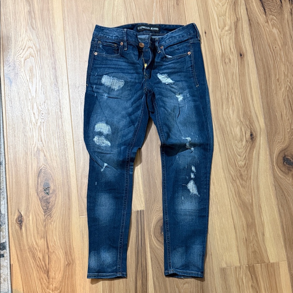 Express Indigo Distressed Denim
